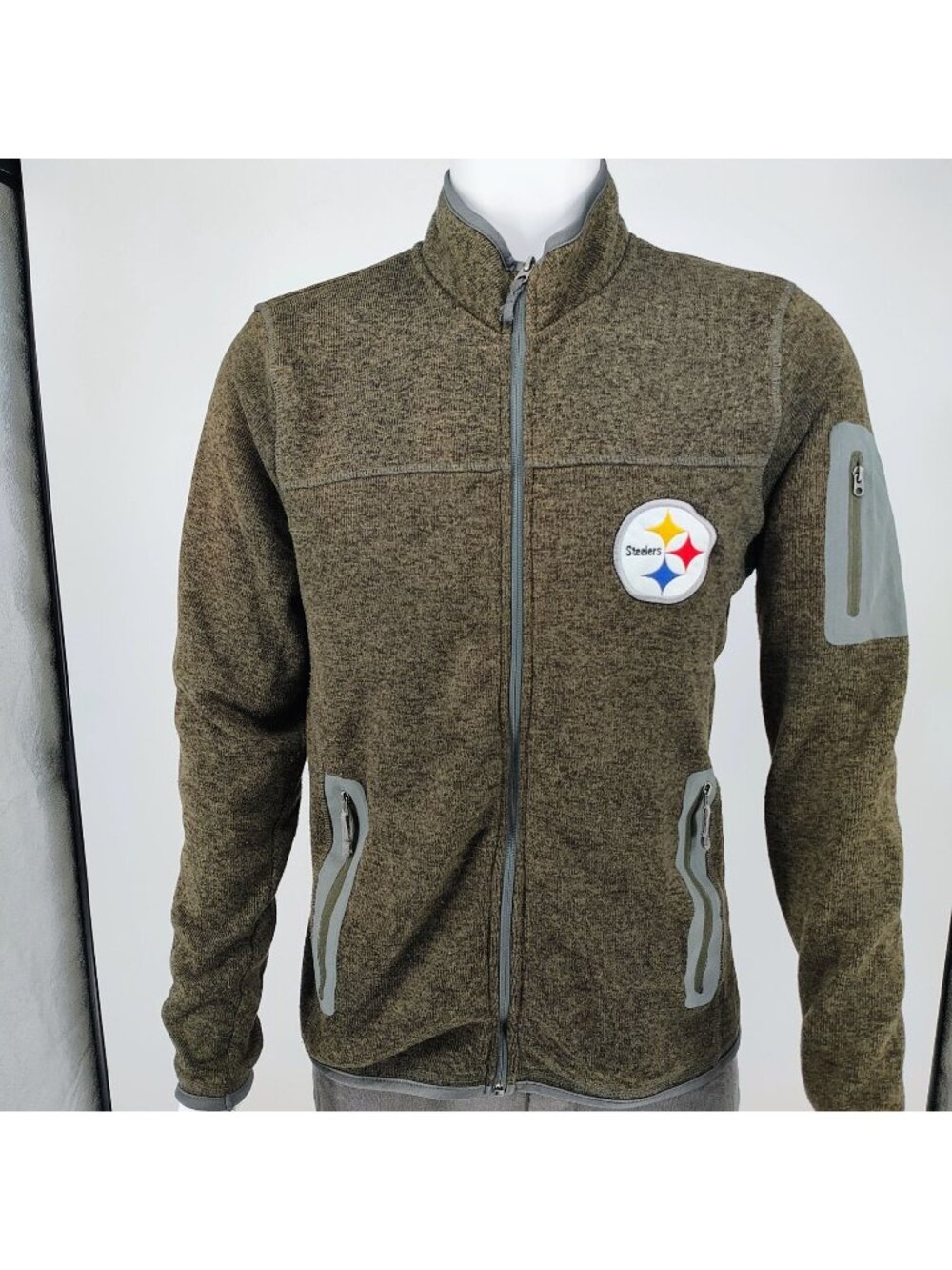 NFL G-III Apparel NFL Pittsburgh Steelers Full-Zip Brown Fleece Jacket (Small)